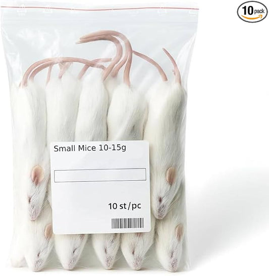 Frozen Small Mice – 10–15g – 20 Pack | Nutritious High Protein Prey Food for Snakes, Reptiles, Lizards & Birds of Prey (Copy)