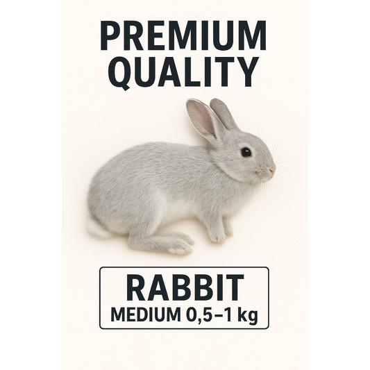 Frozen Rabbit, Medium Size 0.5-1kg, Premium Whole Prey for Snakes, Raptors, Large Reptiles, Adult Animal Feed