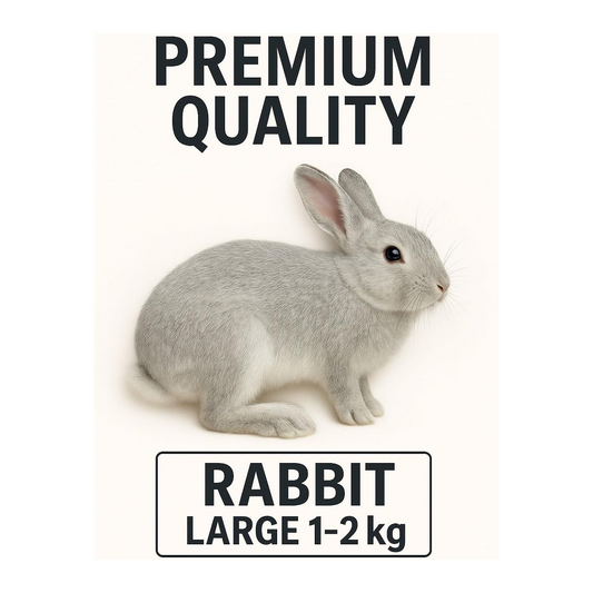 Frozen Rabbit, Large Size 1-2 kg, Premium Whole Prey for Snakes, Raptors, Large Reptiles, Adult Animal Feed